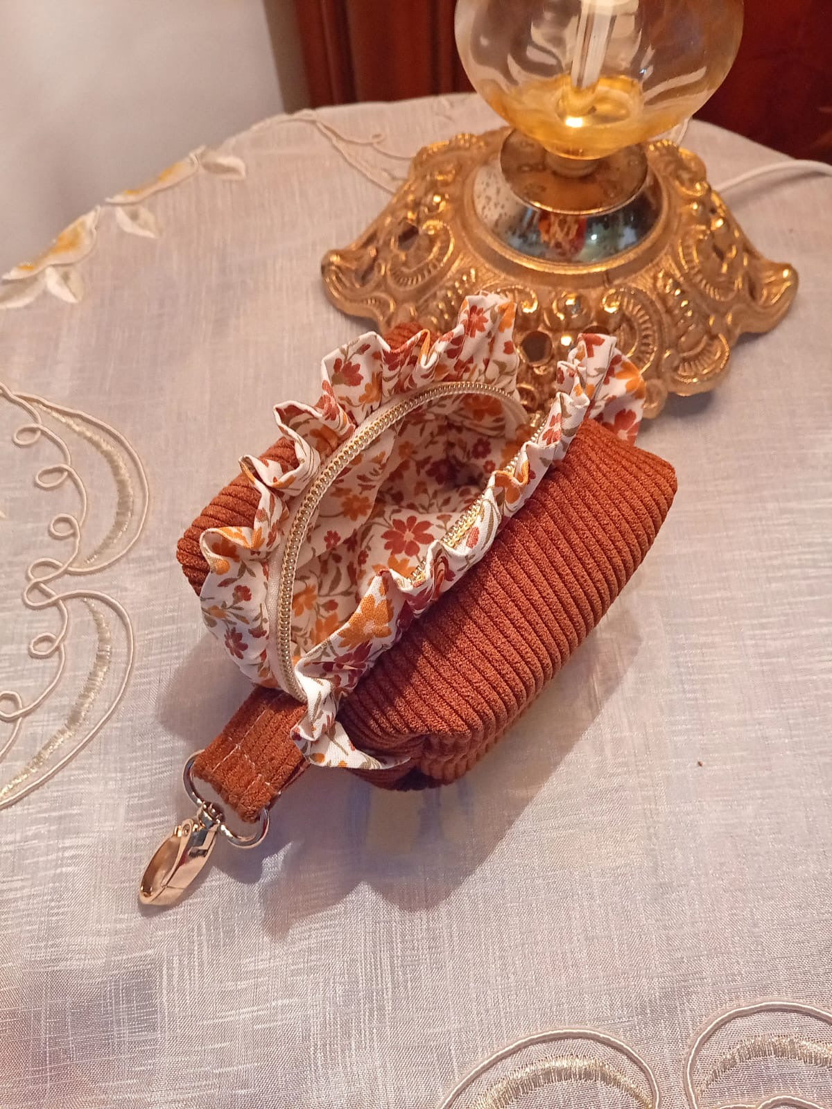 Mini Beauty Bag Velvet Cannella