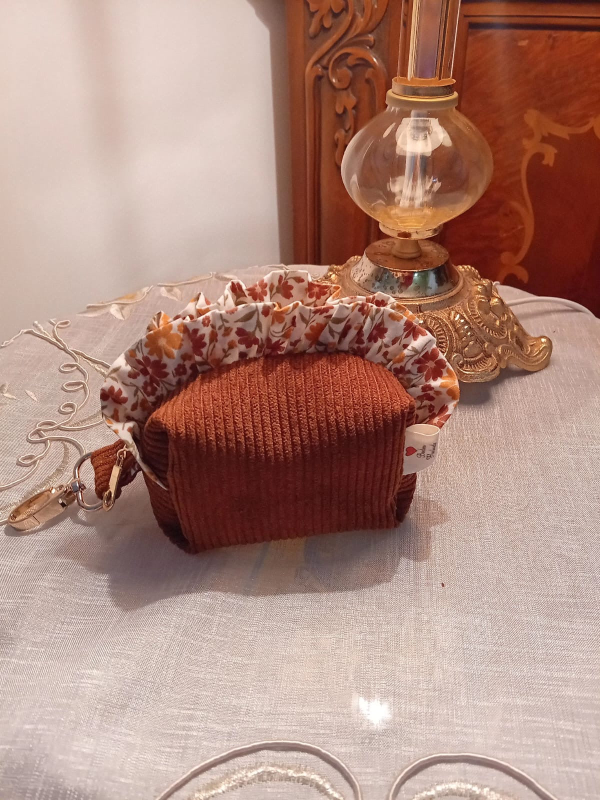 Mini Beauty Bag Velvet Cannella