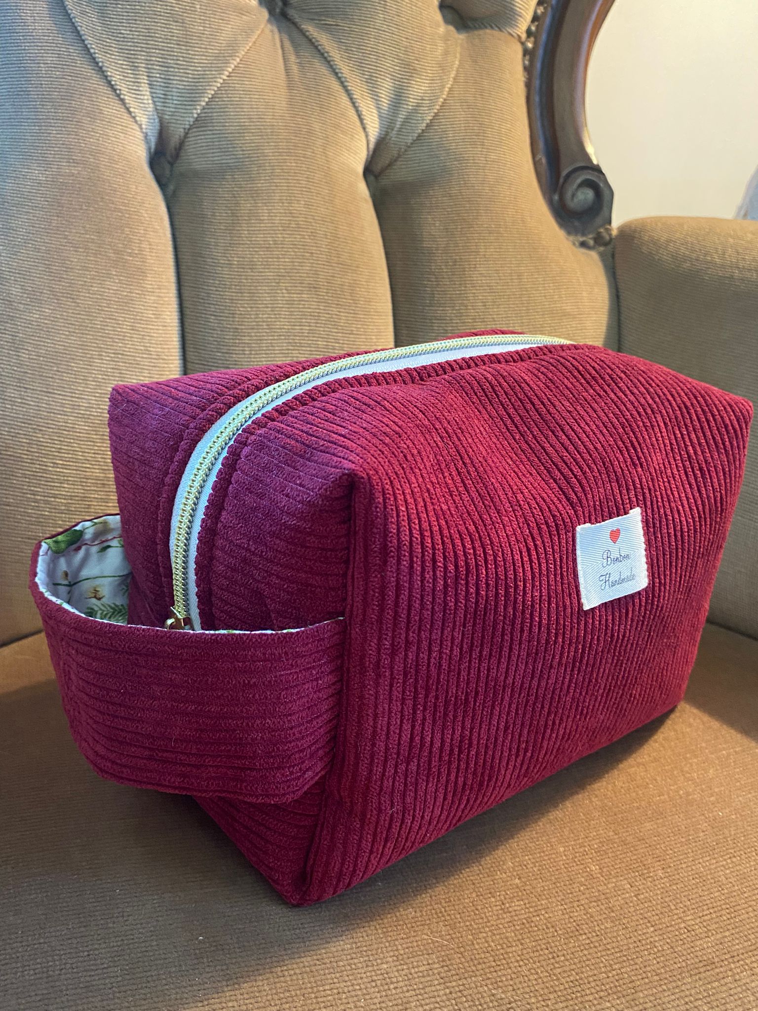 Beauty Bag Velvet Bordeaux