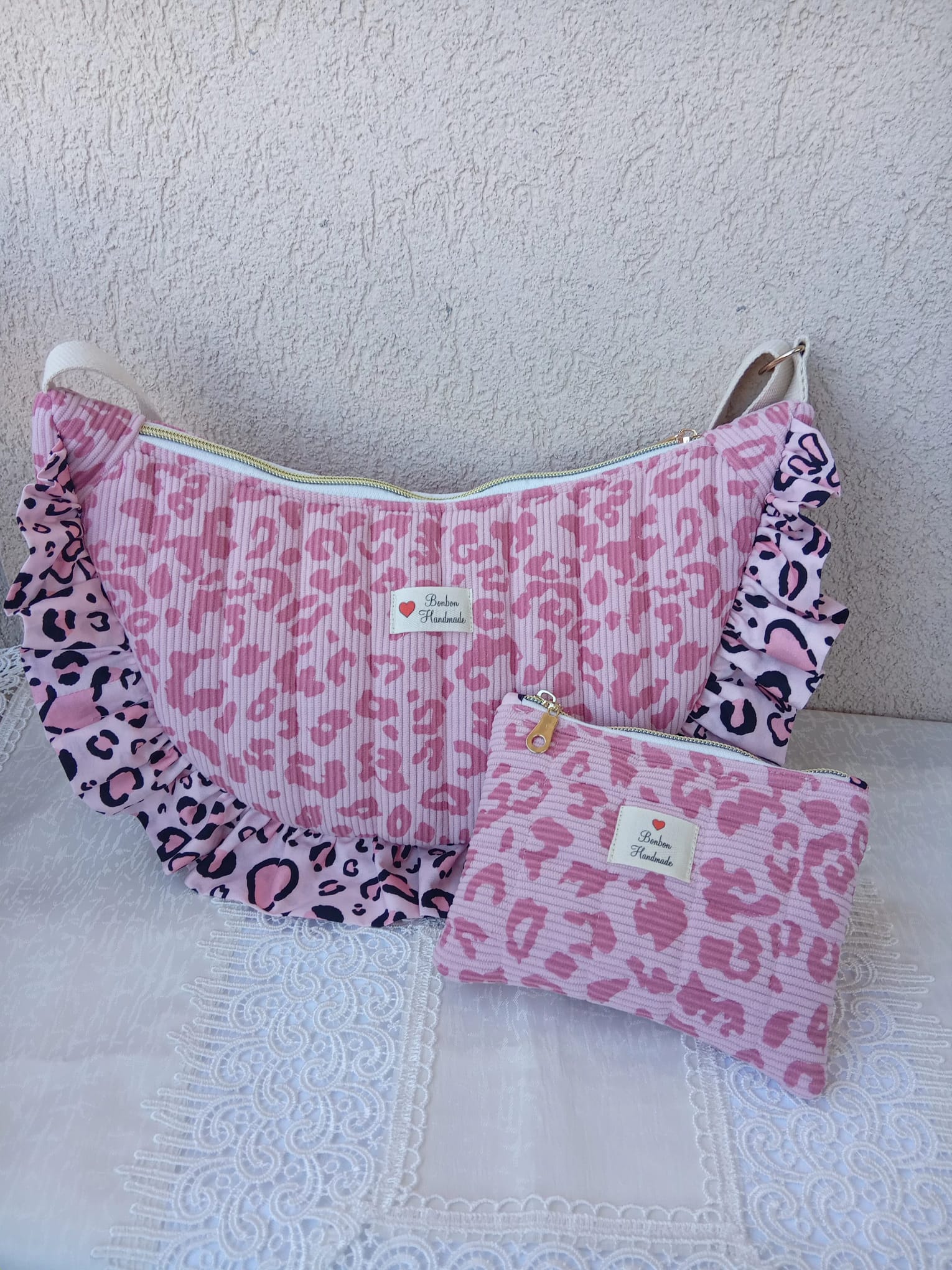 Croissant Bag Velvet Leopard