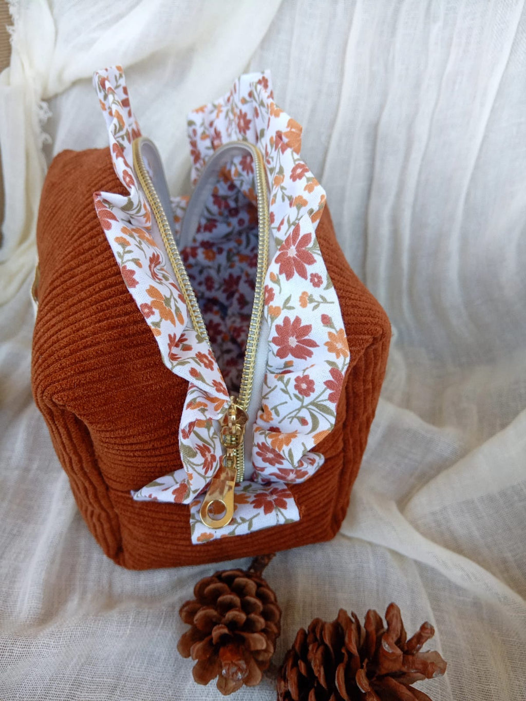 Beauty Bag Velvet Cannella