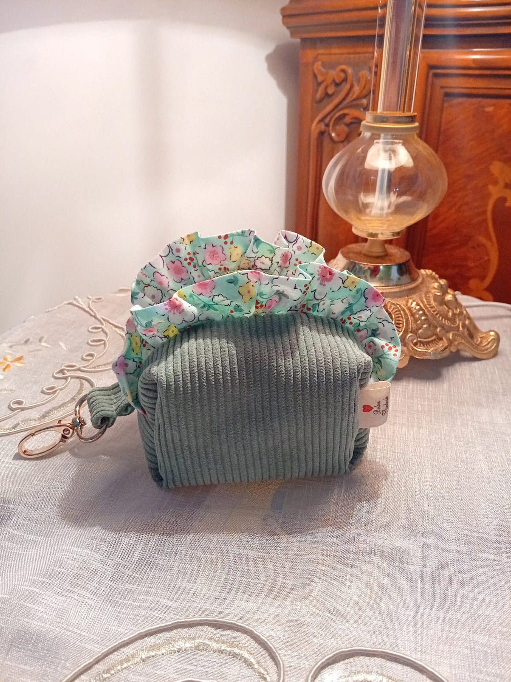 Mini Beauty Bag Velvet Verdeacqua