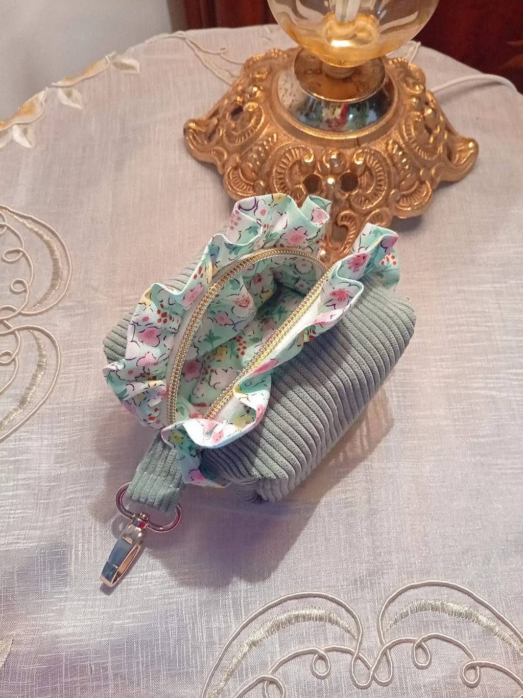 Mini Beauty Bag Velvet Verdeacqua