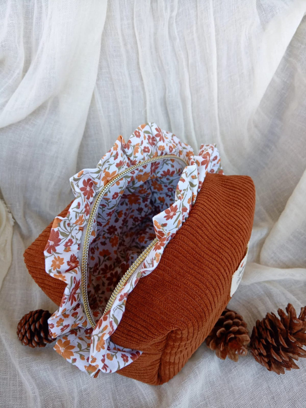 Beauty Bag Velvet Cannella