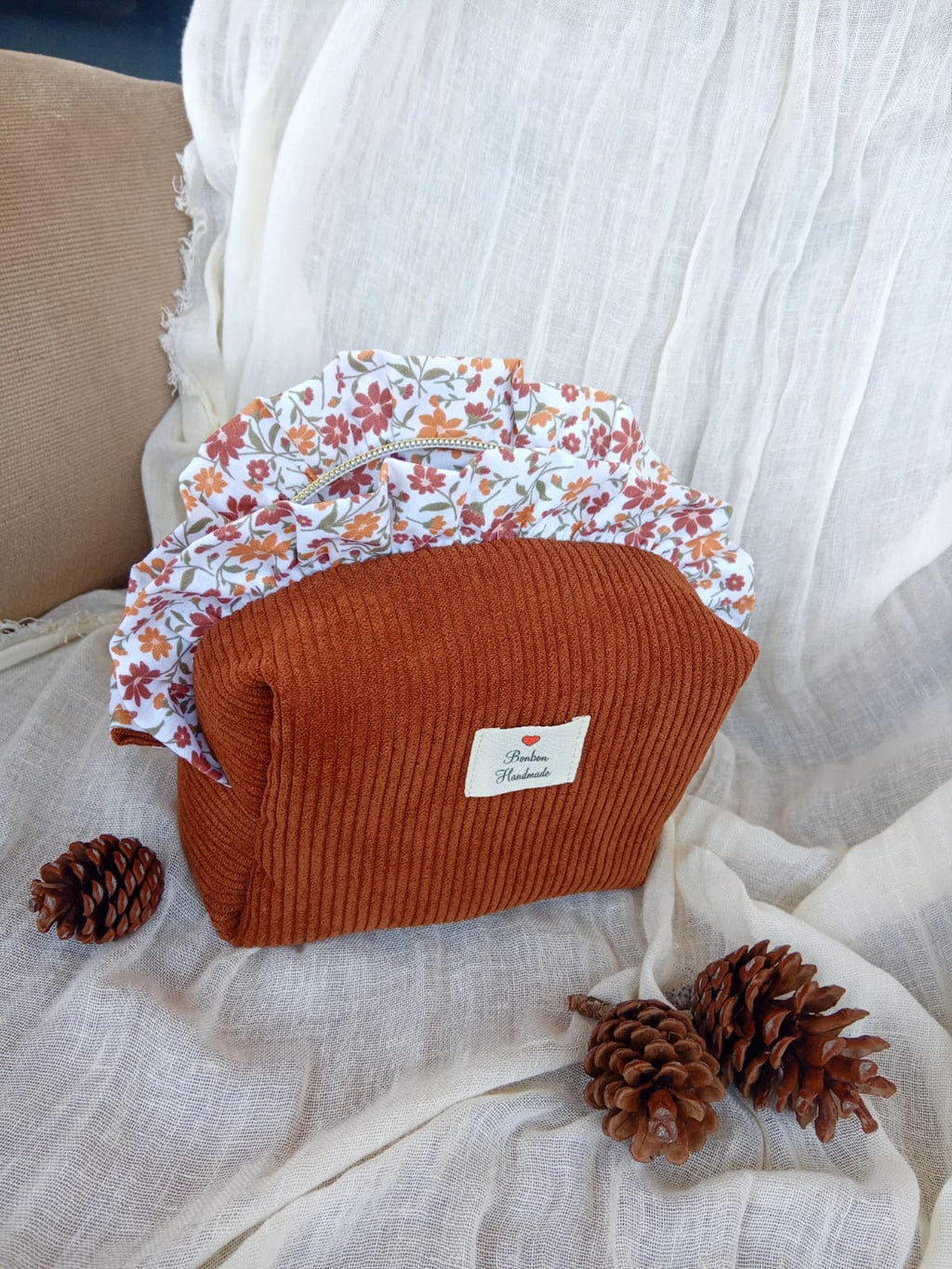 Beauty Bag Velvet Cannella