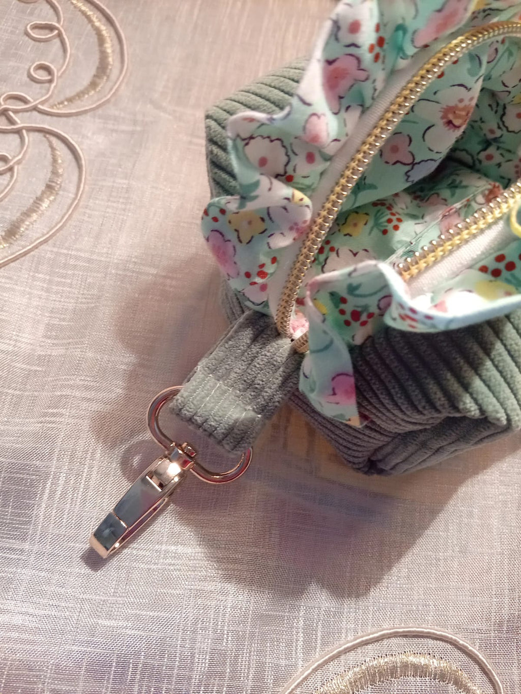 Mini Beauty Bag Velvet Verdeacqua