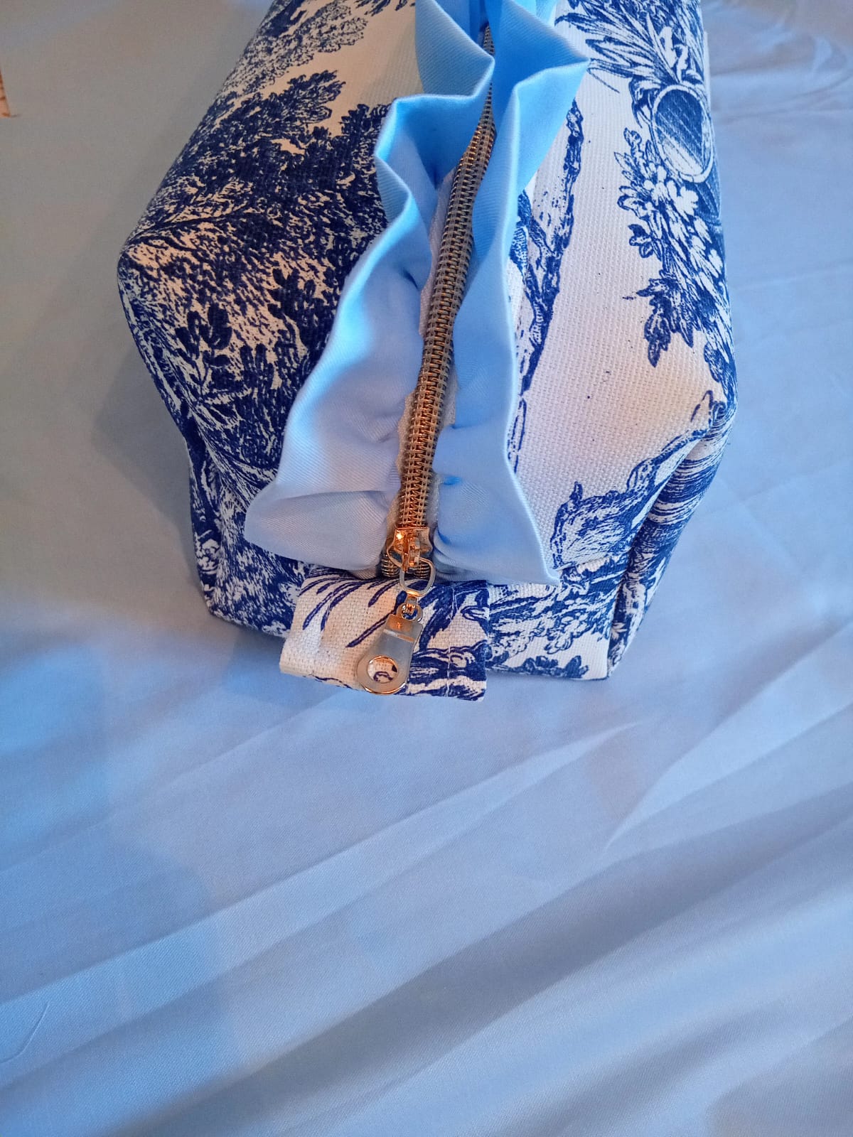 Trousse de toilette toile de jouy blu XL