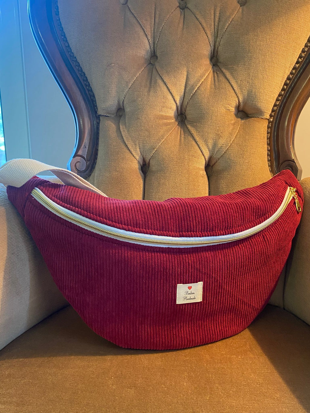 Sac Banane Velvet Bordeaux