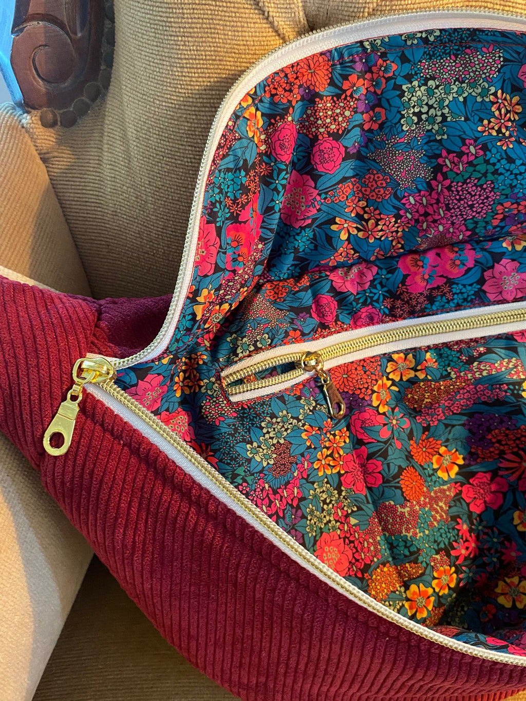 Sac Banane Velvet Bordeaux