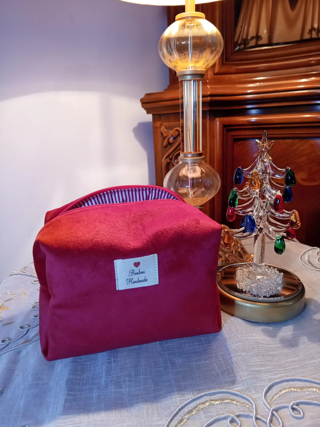 Beauty Bag Velvet Red