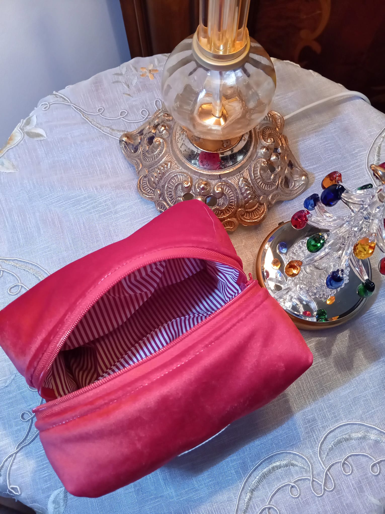 Beauty Bag Velvet Red