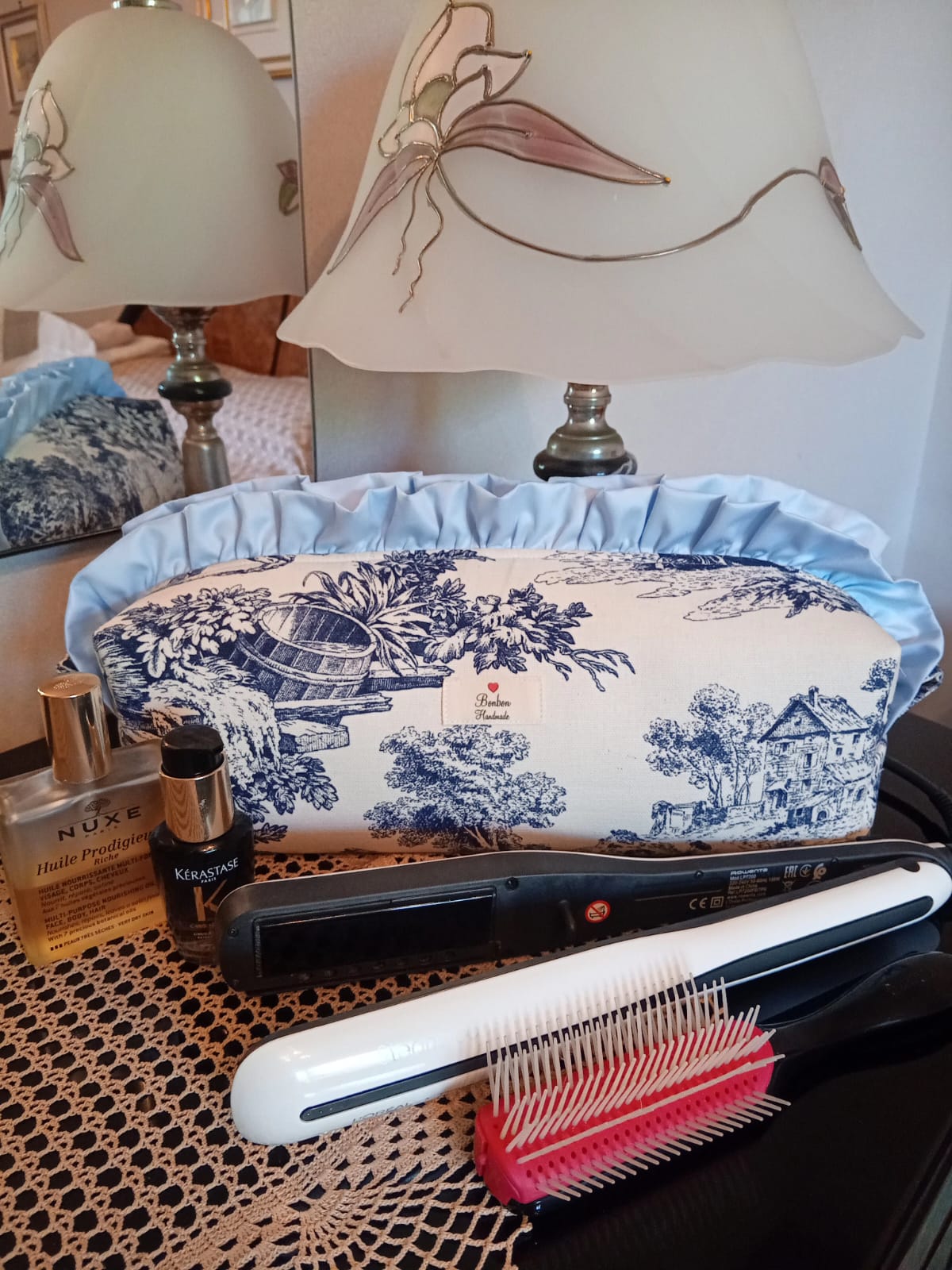 Trousse de toilette toile de jouy blu XL