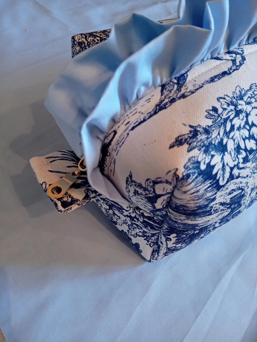 Trousse de toilette toile de jouy blu XL