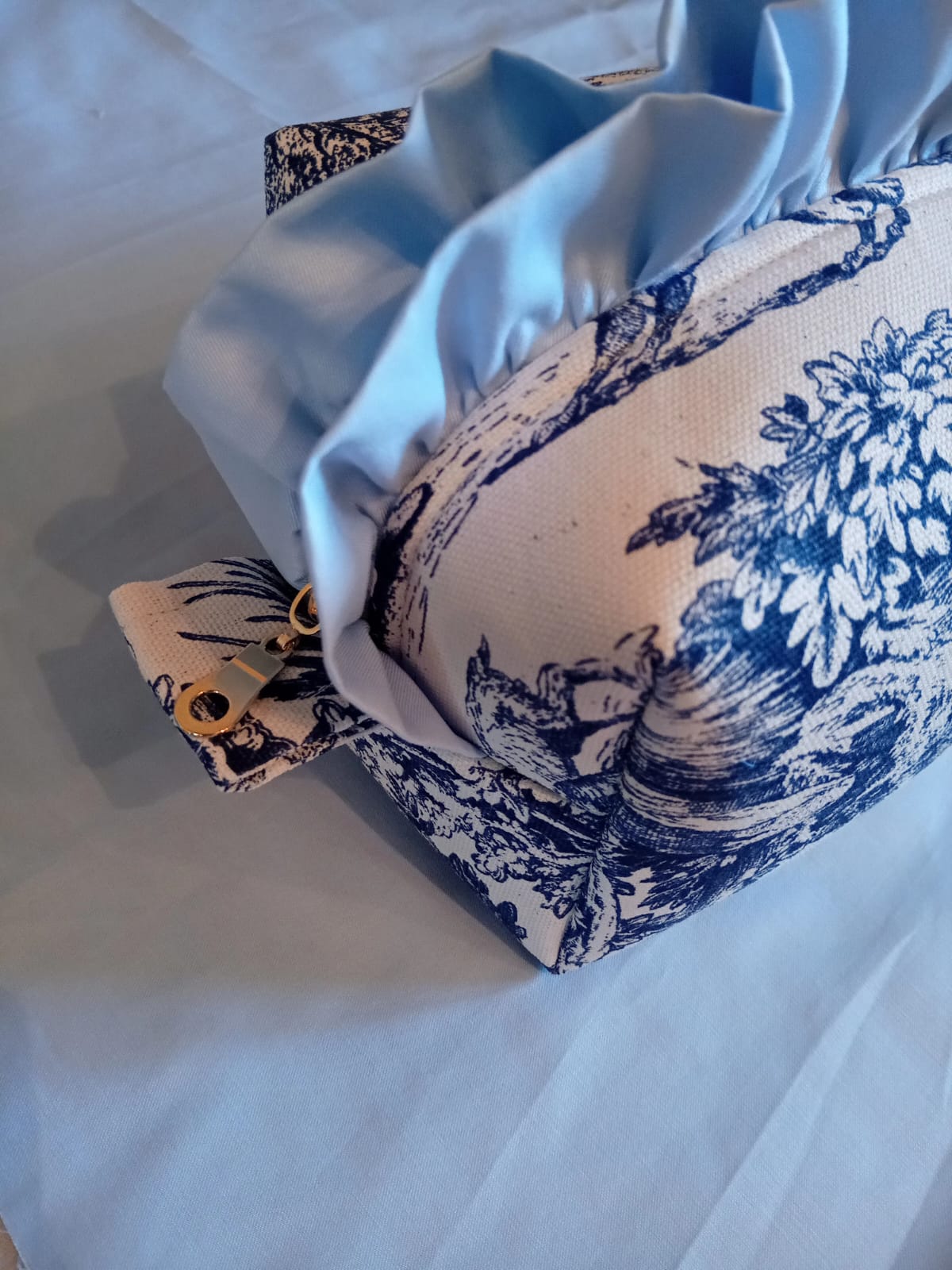 Trousse de toilette toile de jouy blu XL