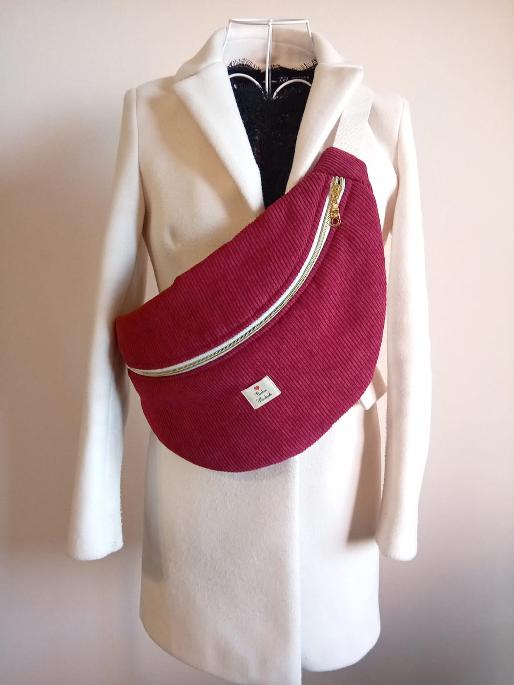 Sac Banane Velvet Bordeaux