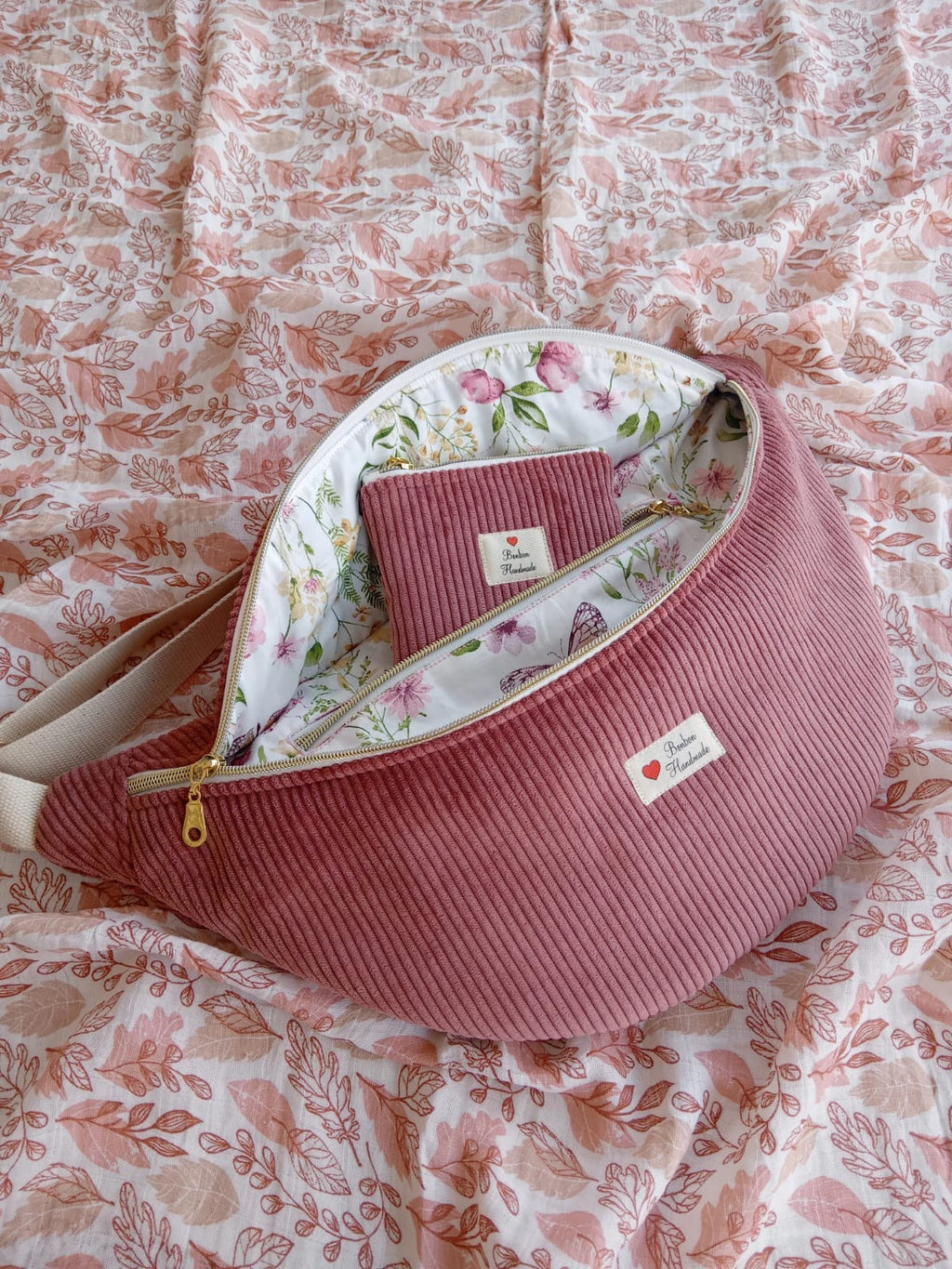 Sac Banane Velvet Rosa