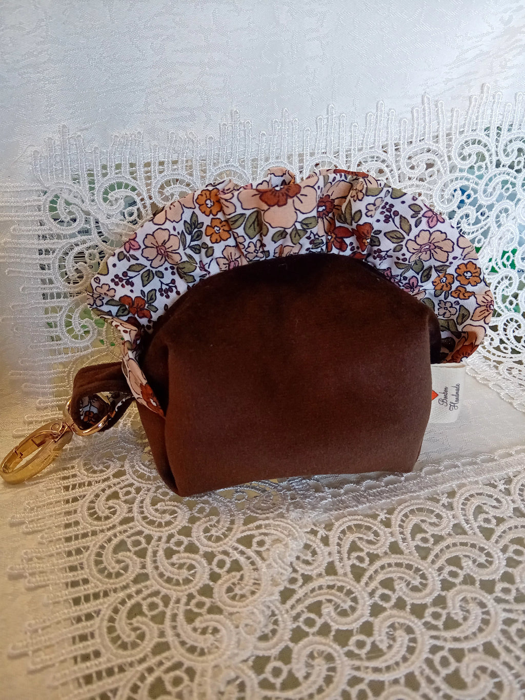 Mini beauty bag velvet chocolate